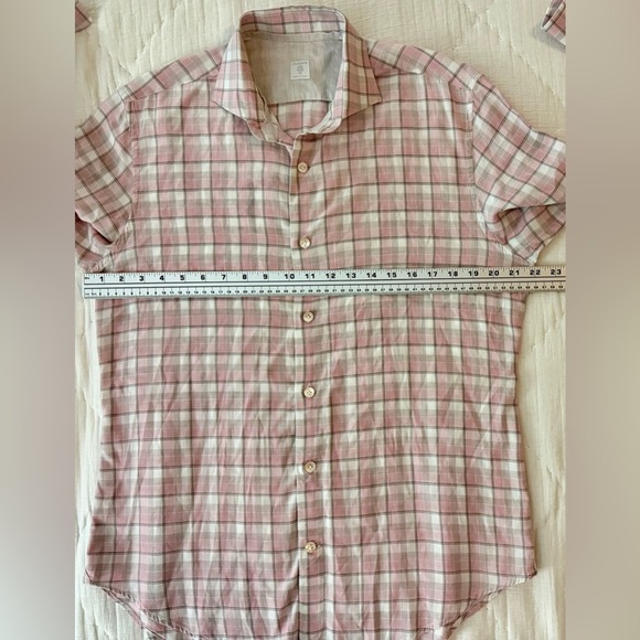 Eleventy Platinum Men’s Shirt M – Pink Plaid, Made in Italy Luxury Cotton - Picture 7 of 11